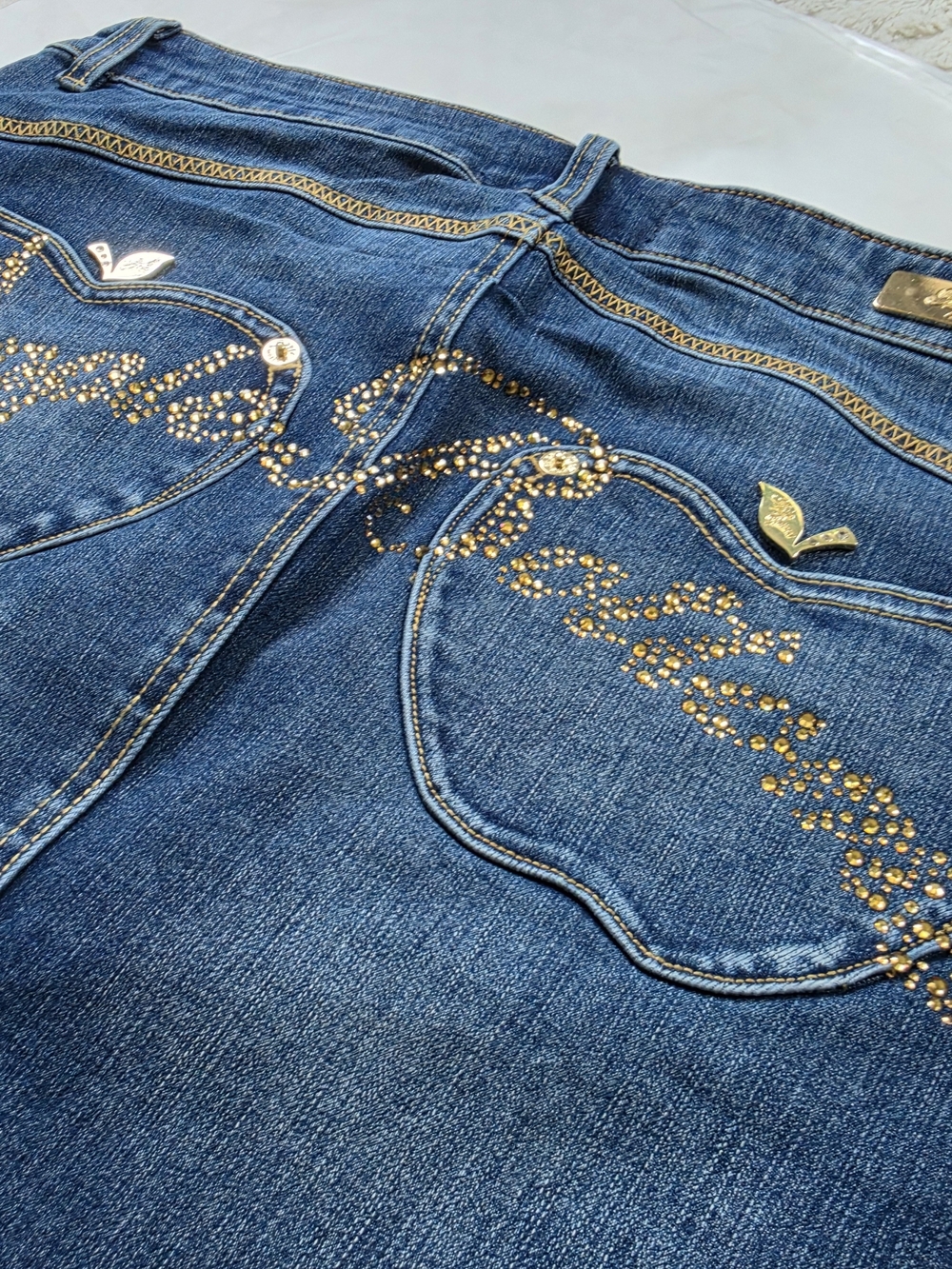 Apple Bottoms x Latto Apple Pocket Denim Mini Skirt Light Wash Size 10 NWT Y2K R